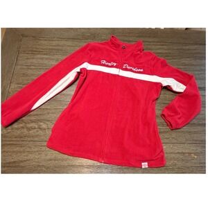 Harley Davidson Womens XL Red Full Zip Fleece Jacket Embroidered Valley Harley D